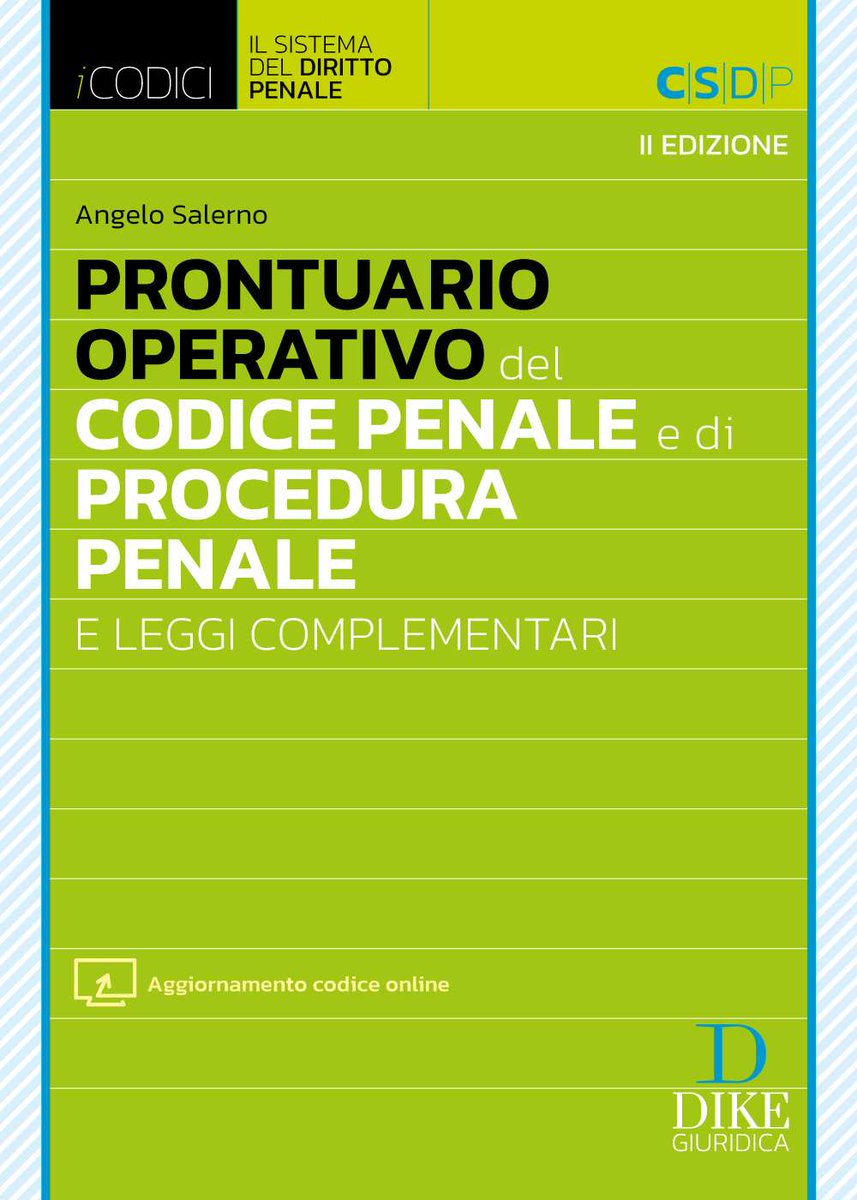 DikeGiuridica's tweet photo. 🎯 Prontuario Operativo del Codice Penale e di Procedura Penale e leggi complementari
Pensato per l’uso pratico, con un’impostazione operativa che consente una rapida consultazione durante l’udienza...
#CSDP
👉 Lo trovi qui: https://t.co/1CXbpfHIx6 https://t.co/6jCRWGuQ8E