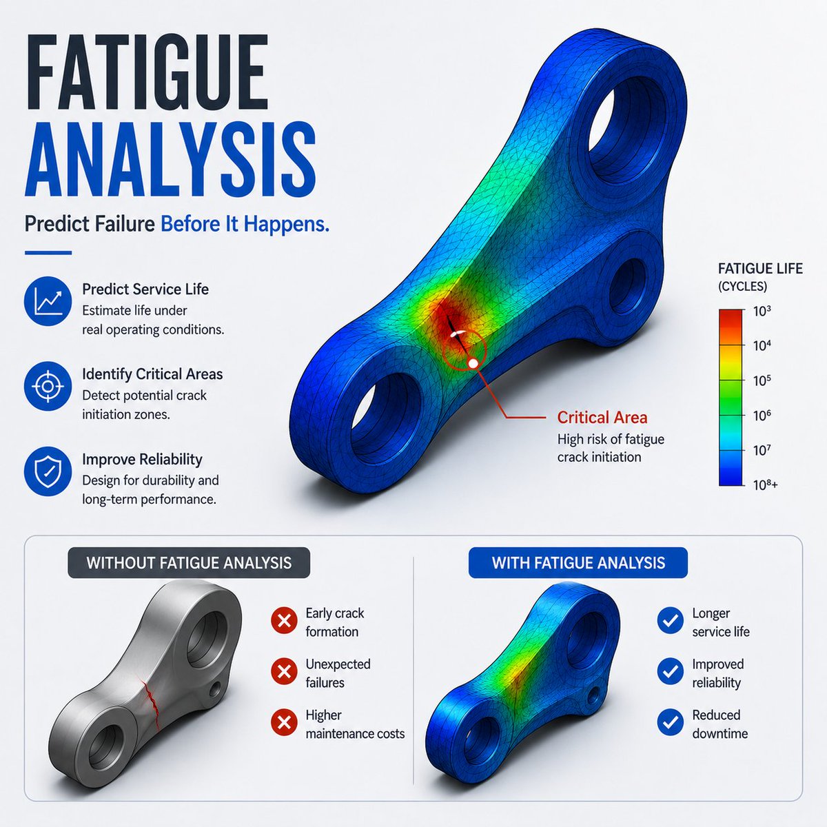 simsquare's tweet photo. #FatigueAnalysis #FEA #CAE #EngineeringDesign #MechanicalEngineering #ProductDevelopment #FiniteElementAnalysis #Simulation #DesignValidation #ReliabilityEngineering #StructuralAnalysis #EngineeringSolutions #DigitalEngineering #Manufacturing #SimsquareEngineering https://t.co/CEnNDlpmY4
