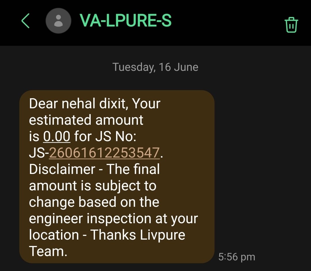 sbmdixit's tweet photo. @LivpureIndia
It’s been more than 48 hours since I raised the request( JS-26061612253547), yet the product installation is still not done
Calling customer care only results in being given the runaround, with no proper resolution
Highly disappointed with such #pathetic service👎 https://t.co/KEBM1MQOaE