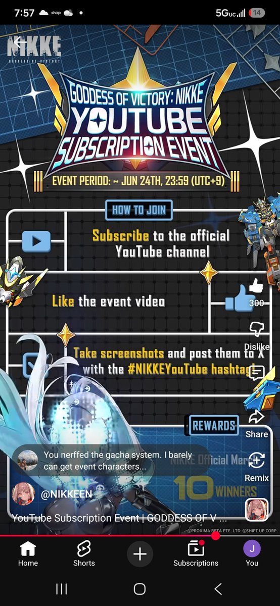 GoingOutQuiet's tweet photo. @NIKKE_en #NIKKEYouTube https://t.co/vot652fLtU