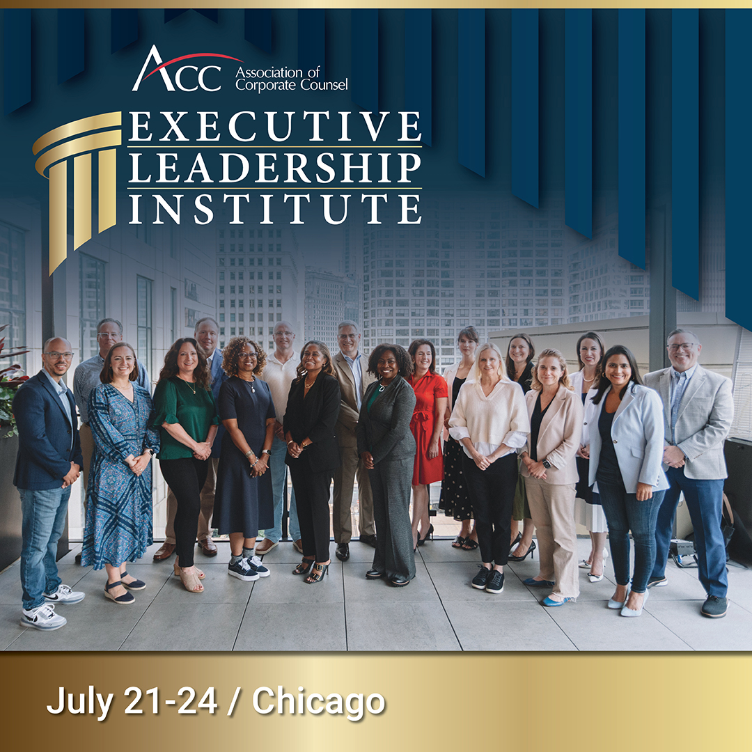 ACCinhouse's tweet photo. If you're aiming for a General Counsel role, ACC’s Executive Leadership Institute helps rising in-house counsel build the confidence to step into leadership roles. Join our next program ➡️ https://t.co/d4j30oVEHN https://t.co/NoYHKICNNh