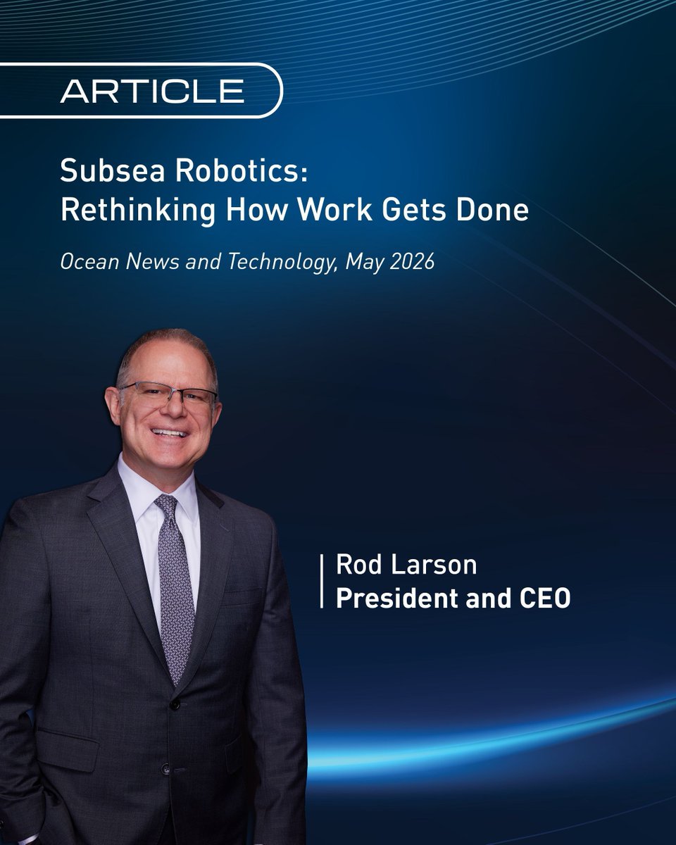 Oceaneering's tweet photo. “It’s not about going deeper...It’s about changing how work gets done.” 
Oceaneering President &amp; CEO Rod Larson shares our tech strategy in @oceannews:
👉 https://t.co/SAW0S1qYW3

#Subsea #ROV #AutonomousSystems #MaritimeTech https://t.co/GFqmQx0vRw