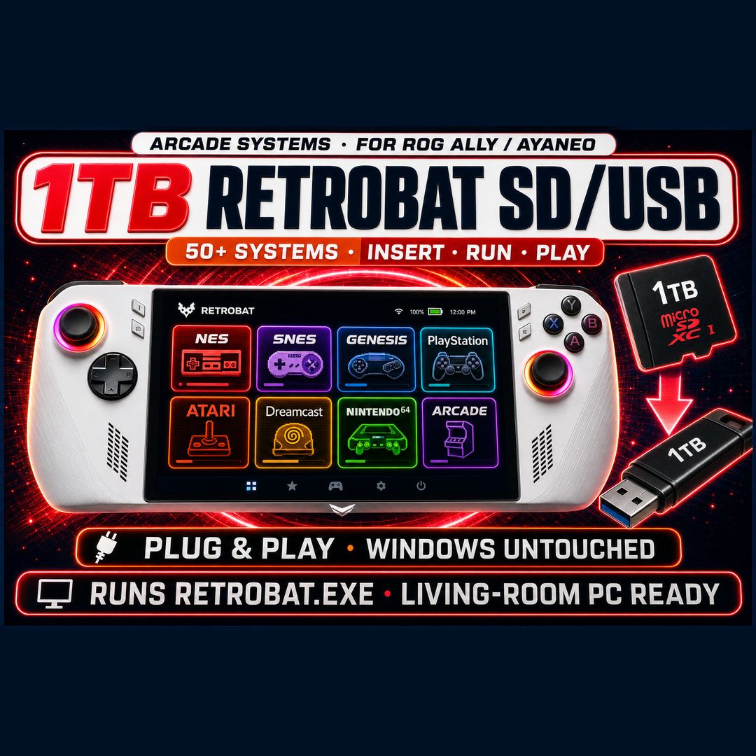 ArcadeSystemsUK's tweet photo. ⚡ 1TB Retrobat SD or USB for ROG ALLY, ROG ALLY X and AYAYNEO - Plug &amp; Play

1TB RetroBat SD Card or USB for Asus ROG

https://t.co/9qfSOG0ydQ https://t.co/oS3A6AnknF