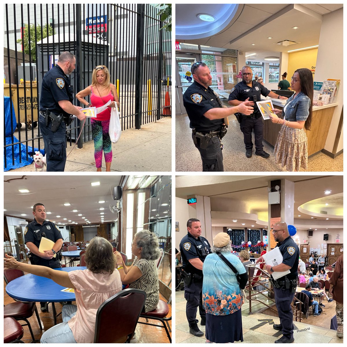 NYPD112Pct's tweet photo. A big thank you to our Queens North Crime Prevention Officers for visiting with our Older Adults yesterday and sharing valuable information on the latest scams impacting our community. Your efforts to educate and empower residents help keep our neighborhoods safe and informed. https://t.co/wkZ6D7euRh