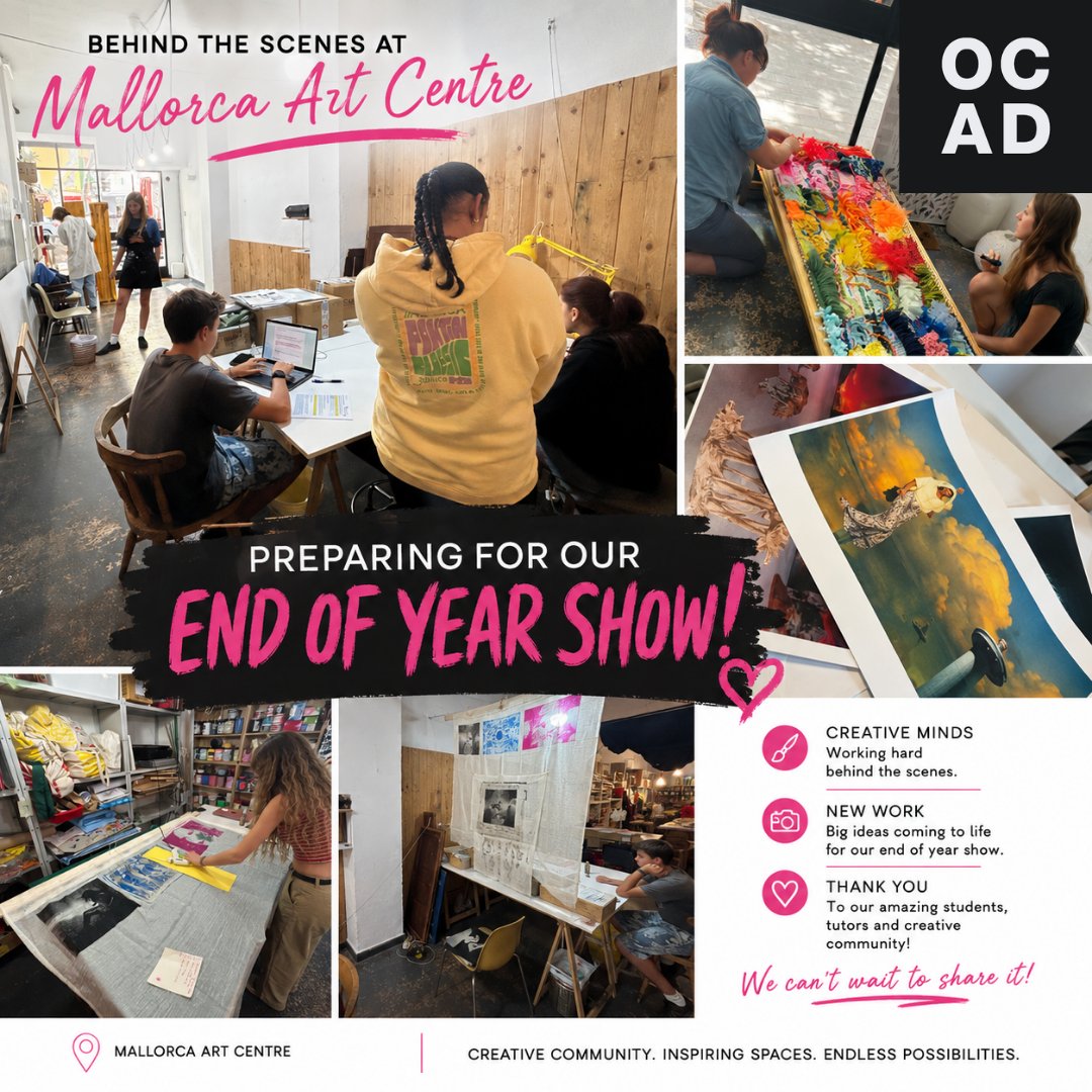 OCADArtDesign's tweet photo. During my recent visit to Mallorca, I had the privilege of immersing myself in the preparations for the End of Year Show !

Discover an OCAD Centre near you:
https://t.co/0YMzerdFPL https://t.co/aFgObtaISw