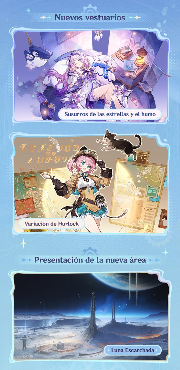 genshinimpactes's tweet photo. #GenshinLunaVIII
Resumen del programa especial de la versión «Luna VIII» de Genshin Impact

Viajero/a, ¡aquí están los códigos de canje del nuevo programa especial!
Protogema ×100 + mineral de refinamiento místico ×10 (Marionette)
Protogema ×100 + Ingenio del héroe ×5 (TotheMoon)
Protogema ×100 + Mora ×50 000 (TeaPartyTime)

¡Gracias por ver la retransmisión! Traeremos más novedades sobre la versión «Luna VIII», así que ¡permanezcan atentos!