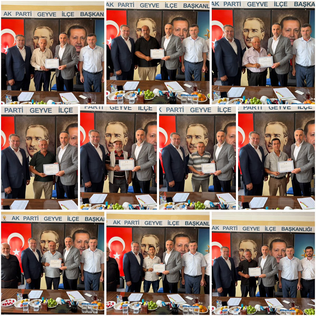 yunustever's tweet photo. Geyve’de Mahalle Başkanlarımıza Cumhurbaşkanımız, Genel Başkanımız Sayın Recep Tayyip Erdoğan’ın imzasıyla hazırlanan teşekkür belgelerini takdim ettik.

Milletimiz için gece gündüz demeden çalışan, bayrağı daha yükseğe çıkartmak için gayret gösteren her bir dava arkadaşımızın emeği bizim için çok kıymetlidir.

Her bir dava arkadaşımıza katkıları, emekleri ve sadakatleri için çok teşekkür ediyorum. 

Durmak yok, yola devam! #DaimaMilletle