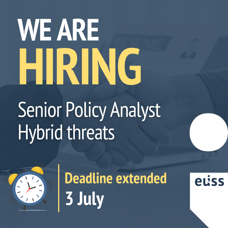 EU_ISS's tweet photo. We are hiring a Senior Policy Analyst for hybrid threats.  

Join us &amp; help shape the EU's response to some of today's most pressing security challenges. 

More information: https://t.co/qc0cZOFGDA https://t.co/lXMnmbinMg