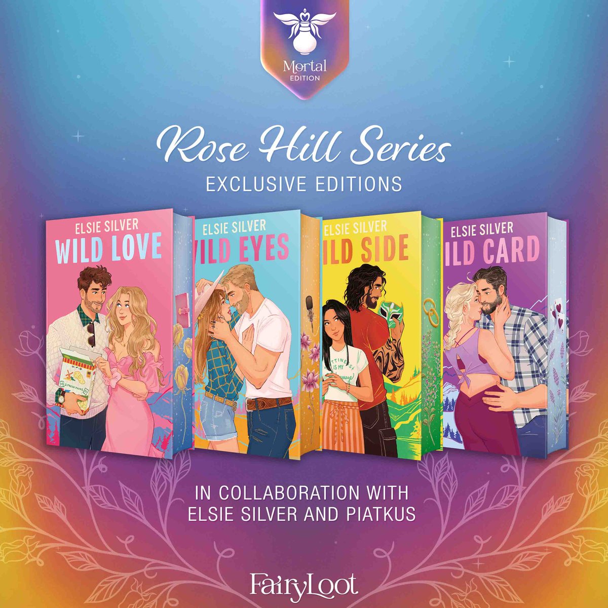 FairyLoot's tweet photo. We are so thrilled to present to you… the 'Rose Hill' Exclusive Mortal Editions, brought to you in collaboration with Elsie Silver and @PiatkusBooks! https://t.co/4qjwOxVXNT