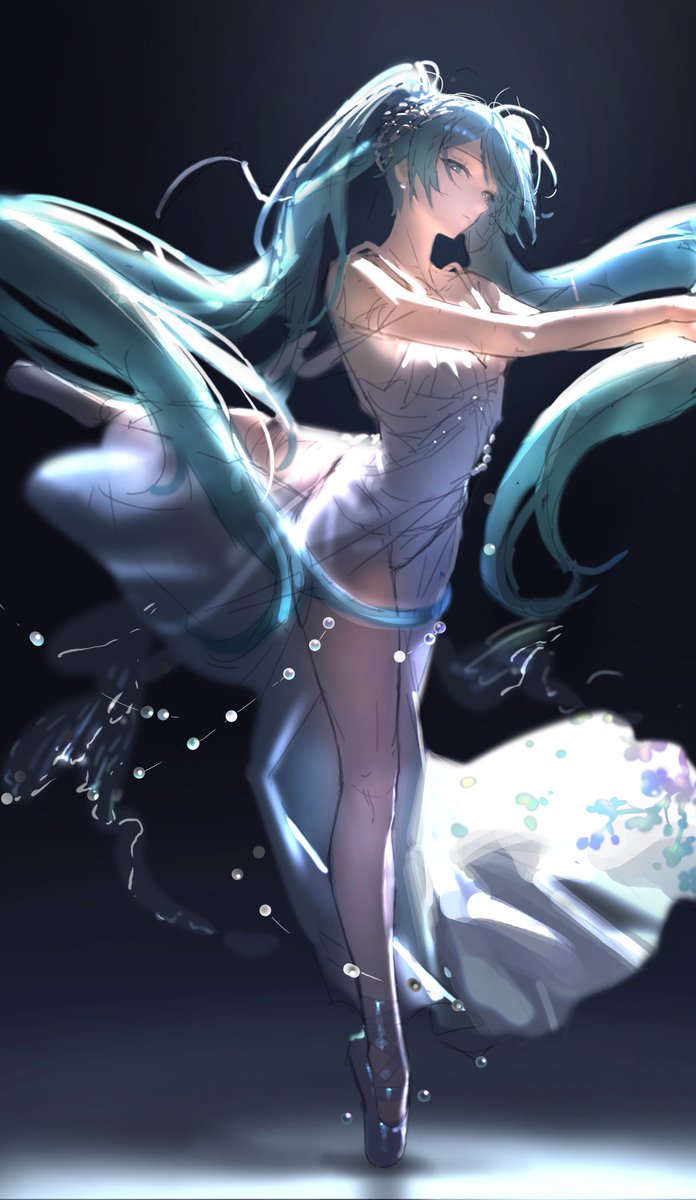 _bangsom's tweet photo. Ballerina Miku Rough... https://t.co/RVYjSRfyIm