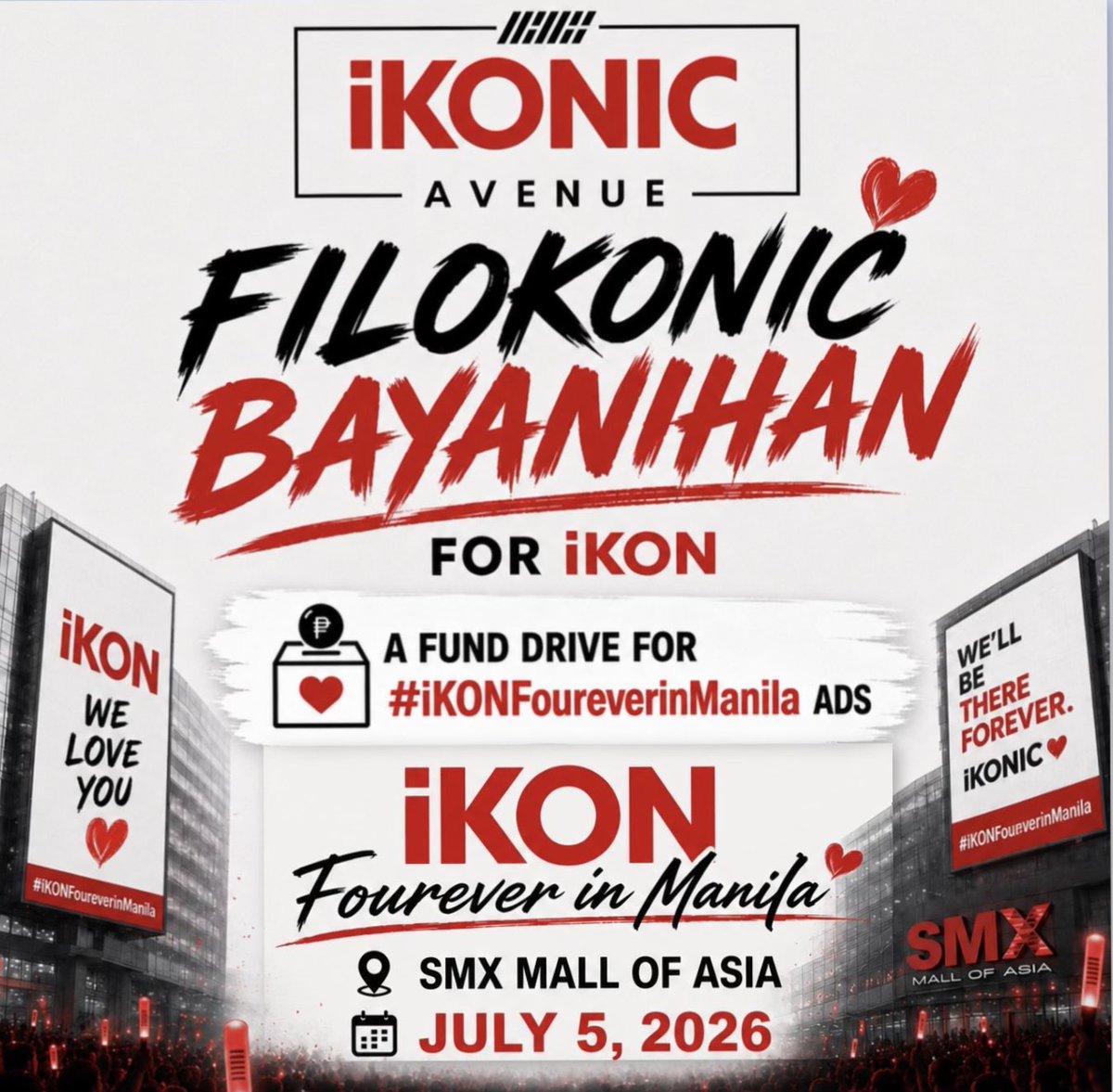 KonicAveINTL's tweet photo. 📢iKONICS, here in the Philippines and beyond, let’s do a quick bayanihan for #iKON!
We are planning to run Tiktok and IG ads for the #iKONFoureverinManila.
Please tag 3 of your friends to donate at least 20php to this cause.
#Bayanihan4iKON 
#iKONinManila https://t.co/iWLLOcnD2l