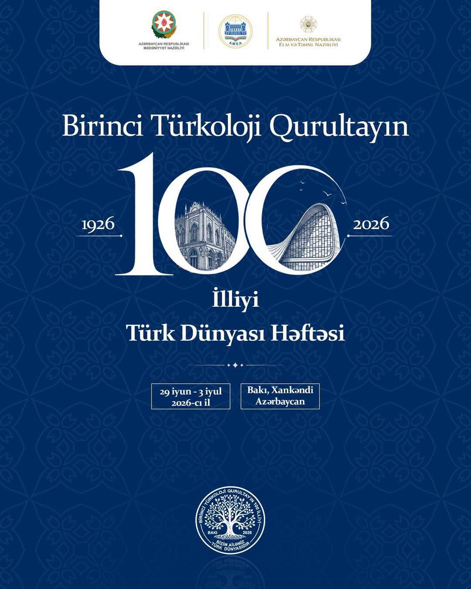 culture_gov_az's tweet photo. Birinci Türkoloji Qurultayın 100 illiyinə həsr olunmuş “Türk Dünyası Həftəsi” keçiriləcək.

Ətraflı məlumat: https://t.co/TkKq4P8jU0

#MədəniyyətNazirliyi #TürkolojiQurultay100il #TürkDünyas https://t.co/9rpz32MSBU