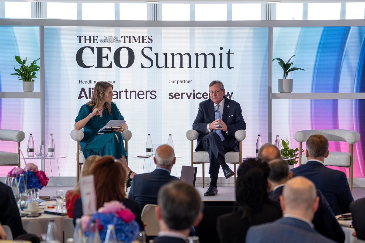 thetimes's tweet photo. From resetting the labour market to mitigating cyber risk, today’s #TimesCEOSummit tackled the defining issues facing the UK economy with insight from Britain’s FTSE leaders and politicians, including Kemi Badenoch, Rachel Reeves and US Ambassador to UK, Warren A. Stephens.
Thank you to Richard Fletcher, Hannah Prevett and Dominic O’Connell. Read our full coverage: https://t.co/v5ER2ITDjb