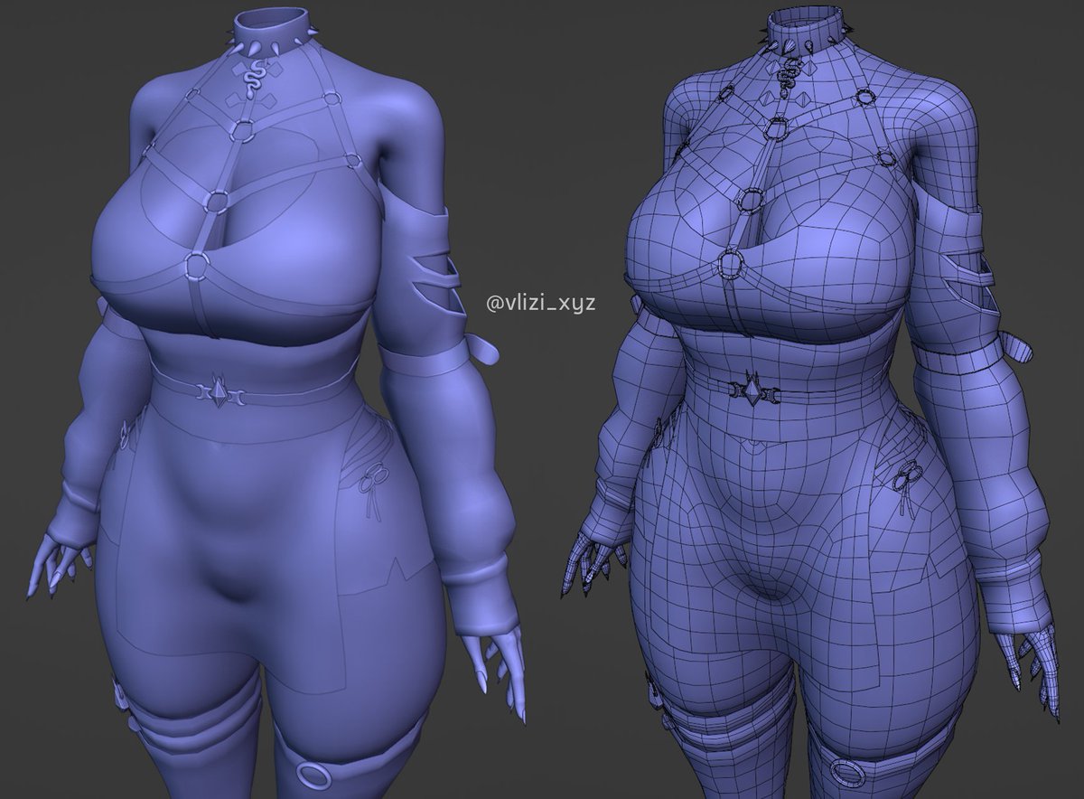 vlizi_xyz's tweet photo. upper body &amp; outfit

#b3d #3dCG #3dmodeling #Vtuber https://t.co/EP5PEuWzXq
