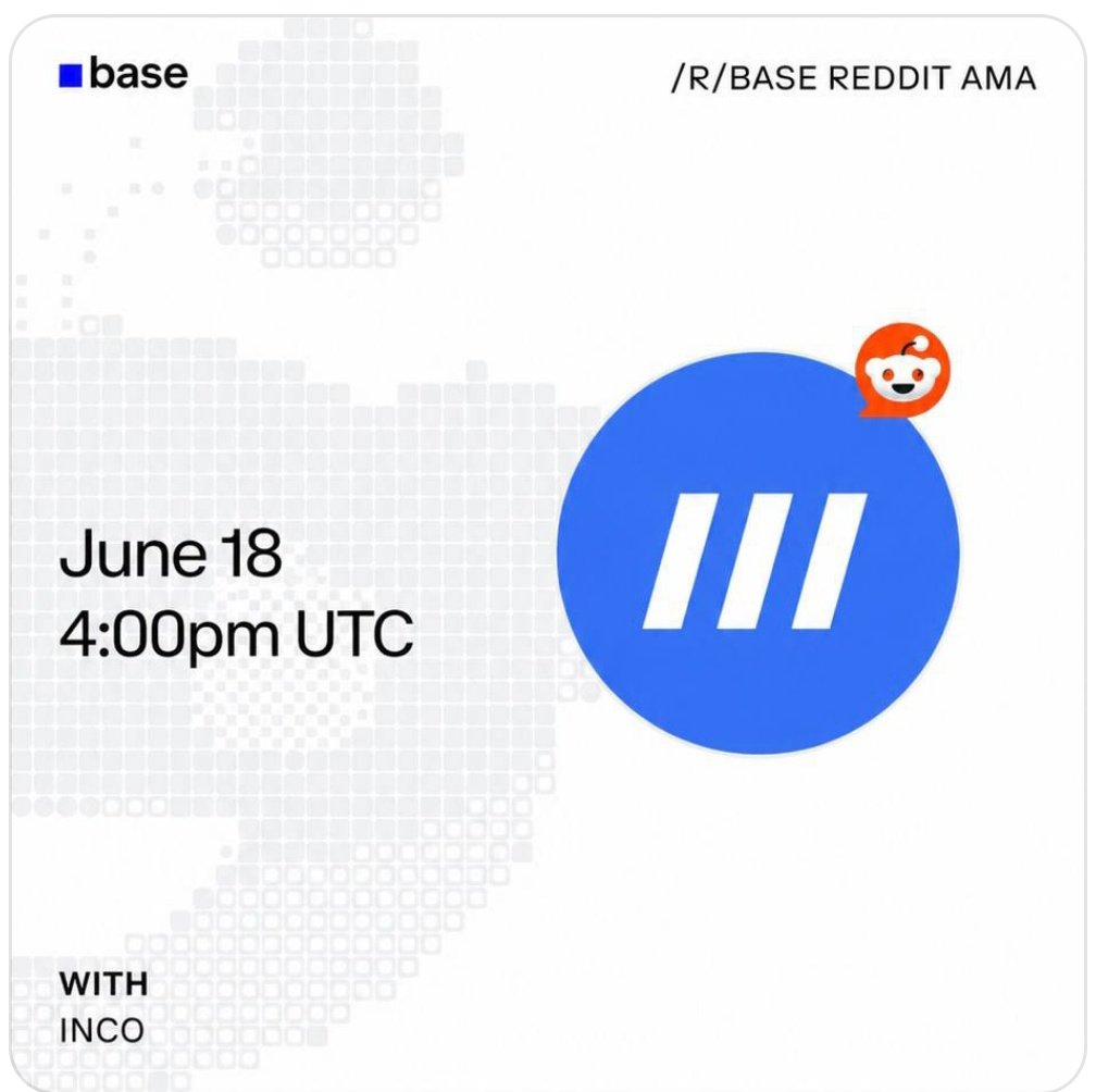 _Miki777's tweet photo. Join @inconetwork CEO @remi_gai on the @base Founder AMA Reddit Series🔥🔥🔥

⏰ Time: Today (June 18 ) at 4 pm UTC 

#Inco powers blockchains with fast, programmable privacy, protecting address and transaction details to unlock new use cases across payments, DeFi, onchain finance, gaming, governance, and more

You can ask your questions right now👇
https://t.co/4HgVqY6iLK