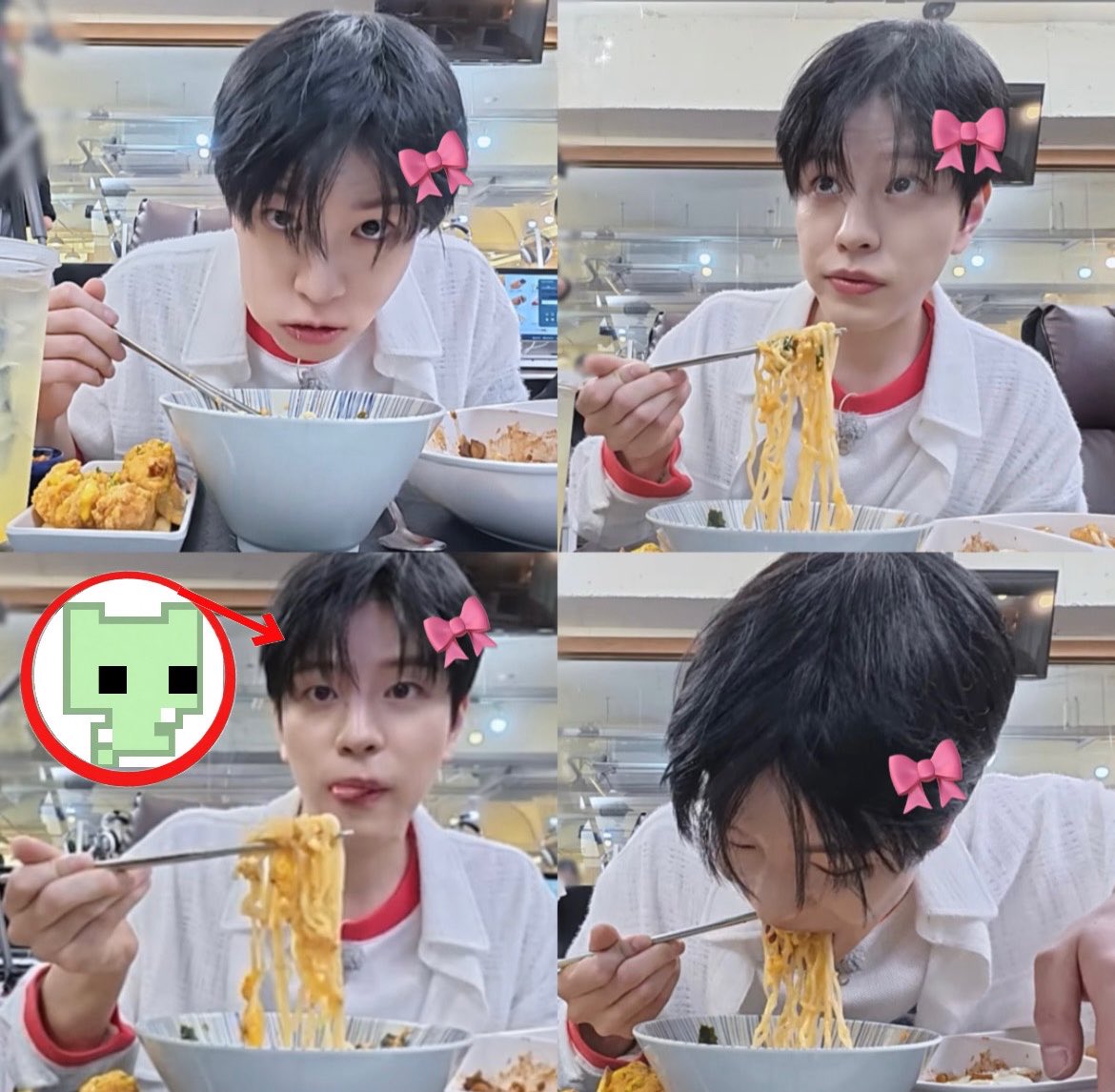 jjamRunners's tweet photo. 스키즈: 초록색 누구야!!!! 초록색 비키라고!!!!
승민이: 🎀👅🥢🍜🐶❓💅🏼✨ https://t.co/MyfSmSxj5K