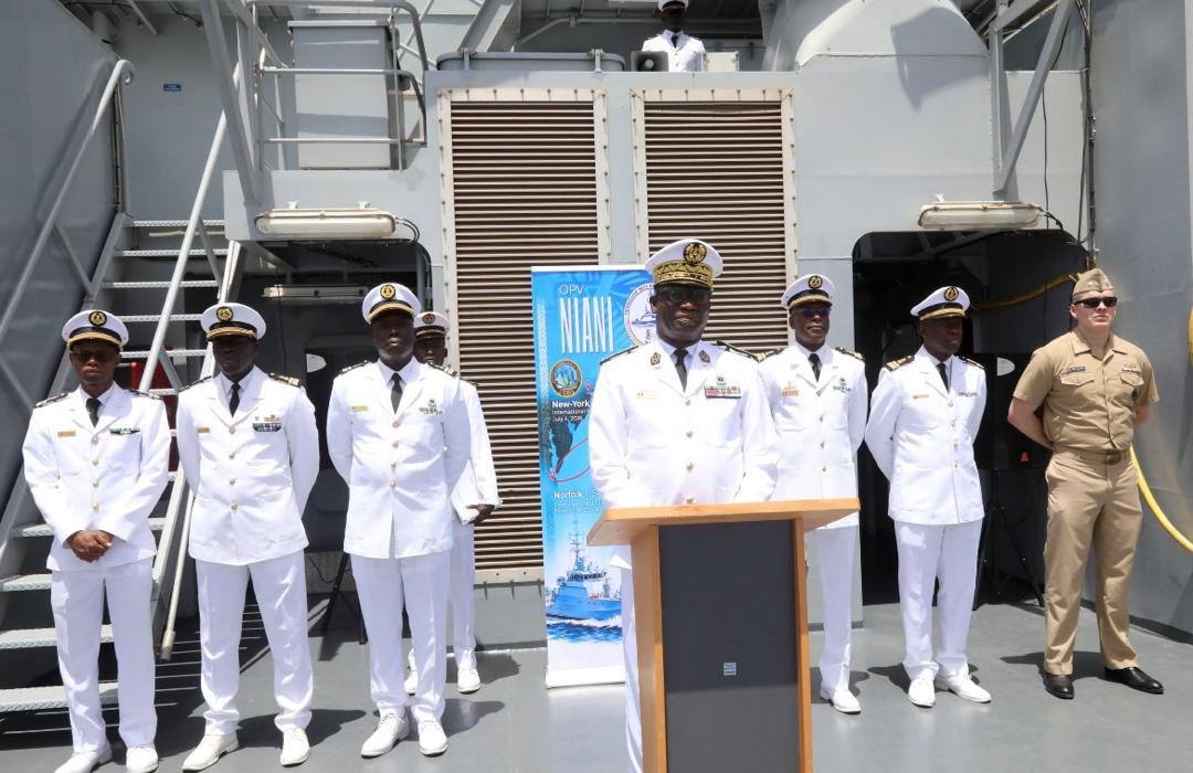 MarineNation_SN's tweet photo. La Marine nationale a déployé l’OPV NIANI aux États-Unis d’Amérique pour prendre part à  l'exercice FLEETEX 2026 et à la revue internationale organisée à l'occasion de la célébration des 250 ans d'indépendance de la nation américaine. https://t.co/1sHTU8pYRH