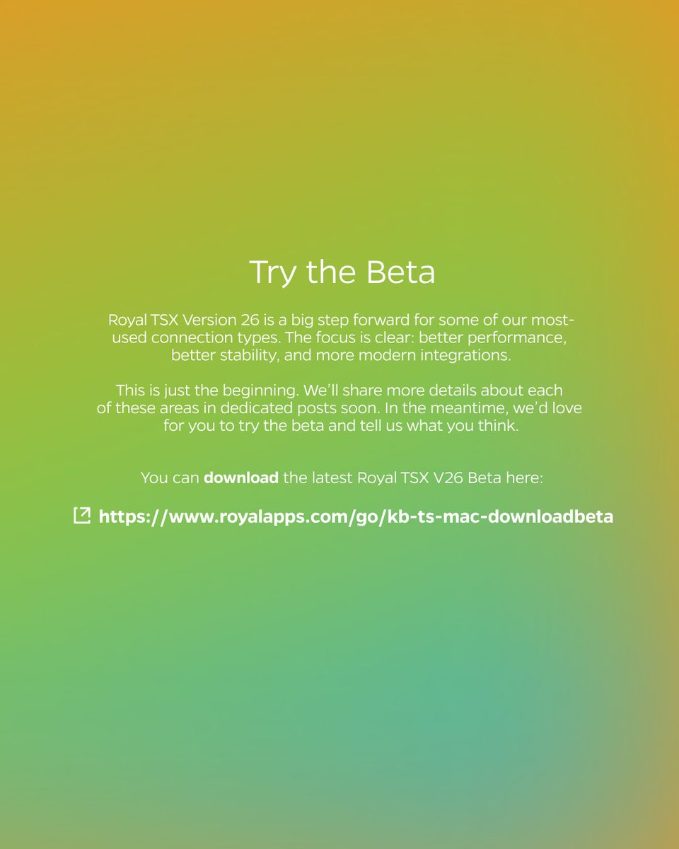 royalapps's tweet photo. 🚀 We're introducing a series of great new interface improvements for our macOS users! 💡 Get all the infos here: https://t.co/CSWPood3ac
🔗 Try the Beta: https://t.co/uJ6XeocP0s
#devops #itadmin #remotemanagement #RDP #msrdp #remotedesktop #azure #bastion #SSH #terminal #VNC https://t.co/6Z0R4ukiVD