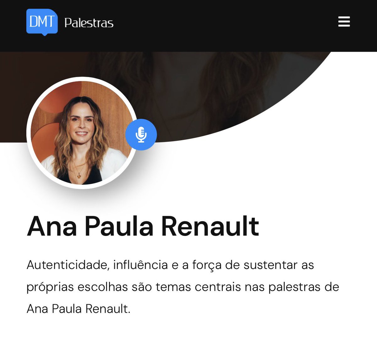 yeahrenault's tweet photo. Ana Paula Renault integra o portfólio de palestrantes da DMT Palestras, e o perfil atualizado da Jornalista e Apresentadora pode ser visto aqui: https://t.co/MjltL0C4Q3 https://t.co/VdVufI3jfT