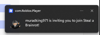 RealSkoch's tweet photo. Roblox officially sends notifications to your Windows PC now when someone invites you to play 🥀 https://t.co/dIN8LAiGnO