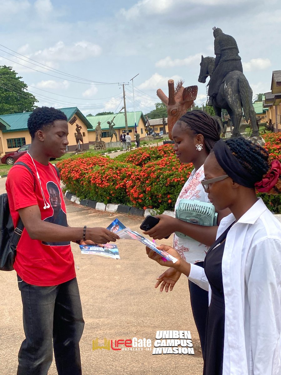 LifegateOutrea2's tweet photo. UNIBEN Campus Invasion has officially been activated across the University of Benin as we take the message of Jesus Christ to lecture halls, hostels, walkways, and every corner of the campus.

What are your expectation for the programme? Tell us in the comments... https://t.co/PrshkM5DF0