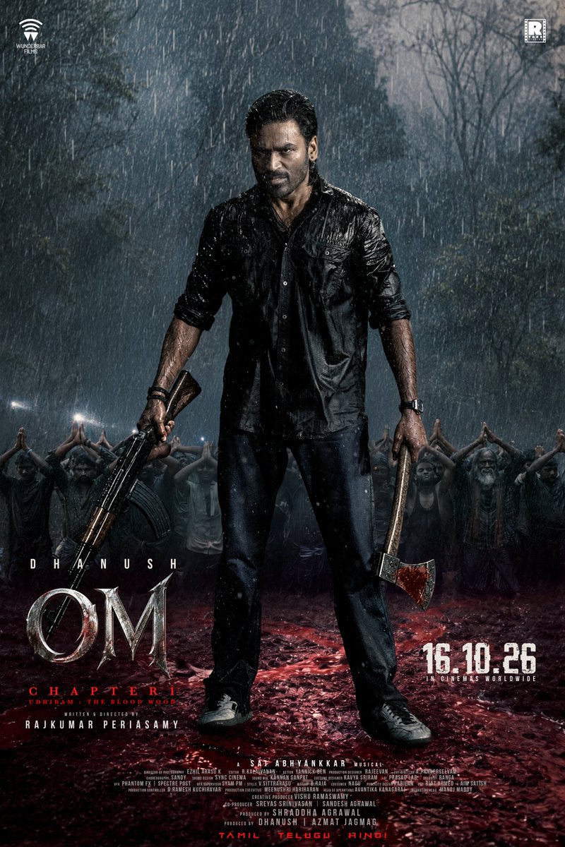 wunderbarfilms's tweet photo. Striking strong with the First Look poster of #OM 🔥

▶️ https://t.co/yzmNXjfWfI

A roaring ride awaits you in theatres, on October 16.

@dhanushkraja @mammukka @Rajkumar_KP @wunderbarfilms @RTakeStudios @Sai_Pallavi92 @sreeleela14 @SaiAbhyankkar @Shra2309 @azy905 @theSreyas @sandy_sashr @vishurams @Ezhil_DOP @kalaivananoffl @kavya_sriram @kabilanchelliah @rajeevan69 @ManojMaddyMM @RIAZtheboss @parasriazahmed1 @teamaimpr