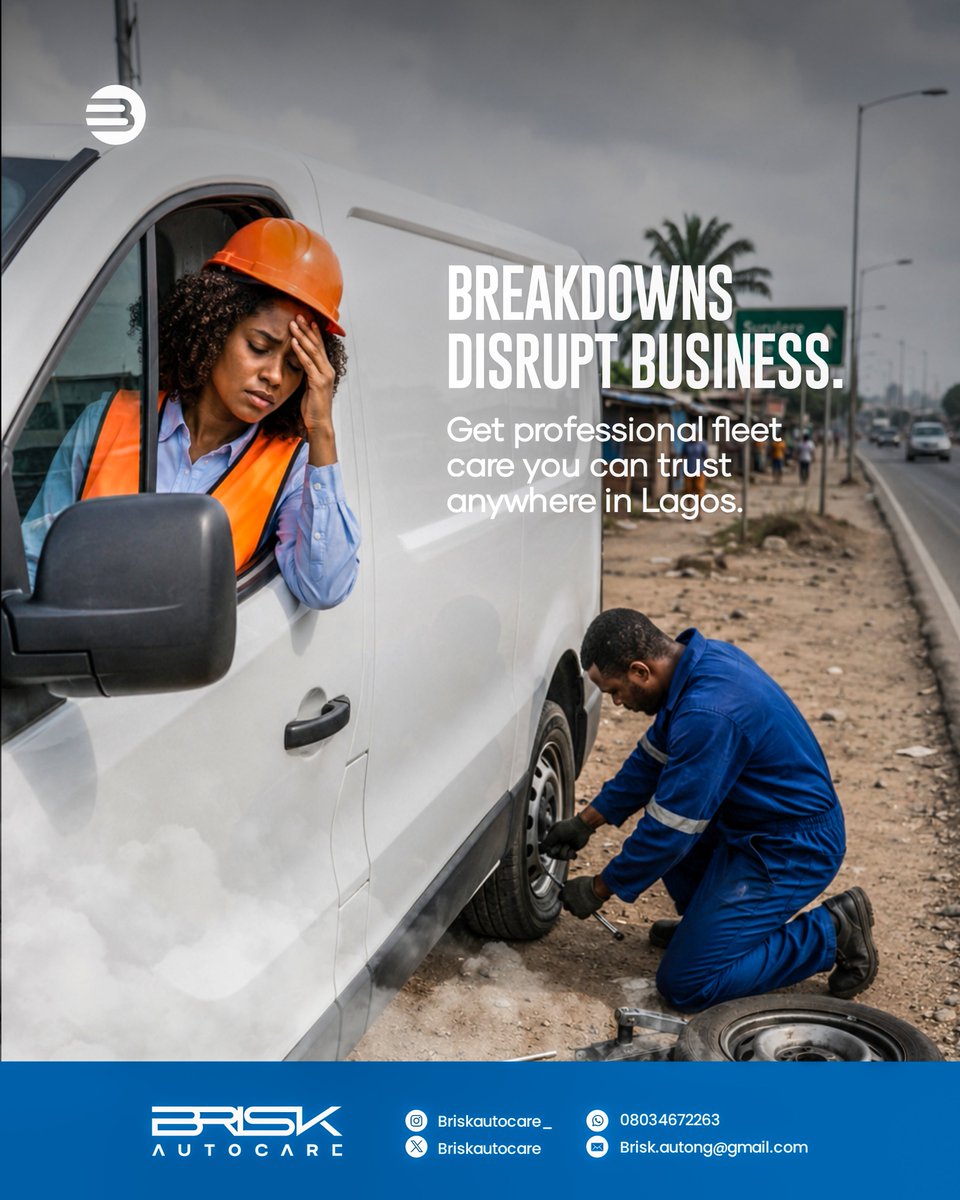 briskautocare's tweet photo. Unexpected breakdowns can slow down operations, increase costs, and affect customer satisfaction. Regular vehicle inspections, diagnostics, and timely repairs help your company’s fleet stay safe, reliable, and efficient.

📞 08034672263 https://t.co/UyQwNP0MGA
