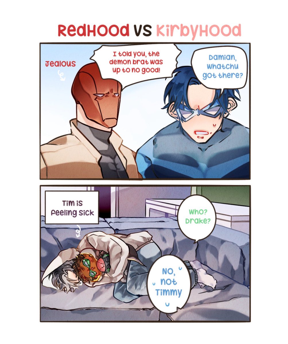 hanaischillin's tweet photo. Jason is Jealous #jasontodd #damianwayne #batfamily https://t.co/mhigvJp8Xn