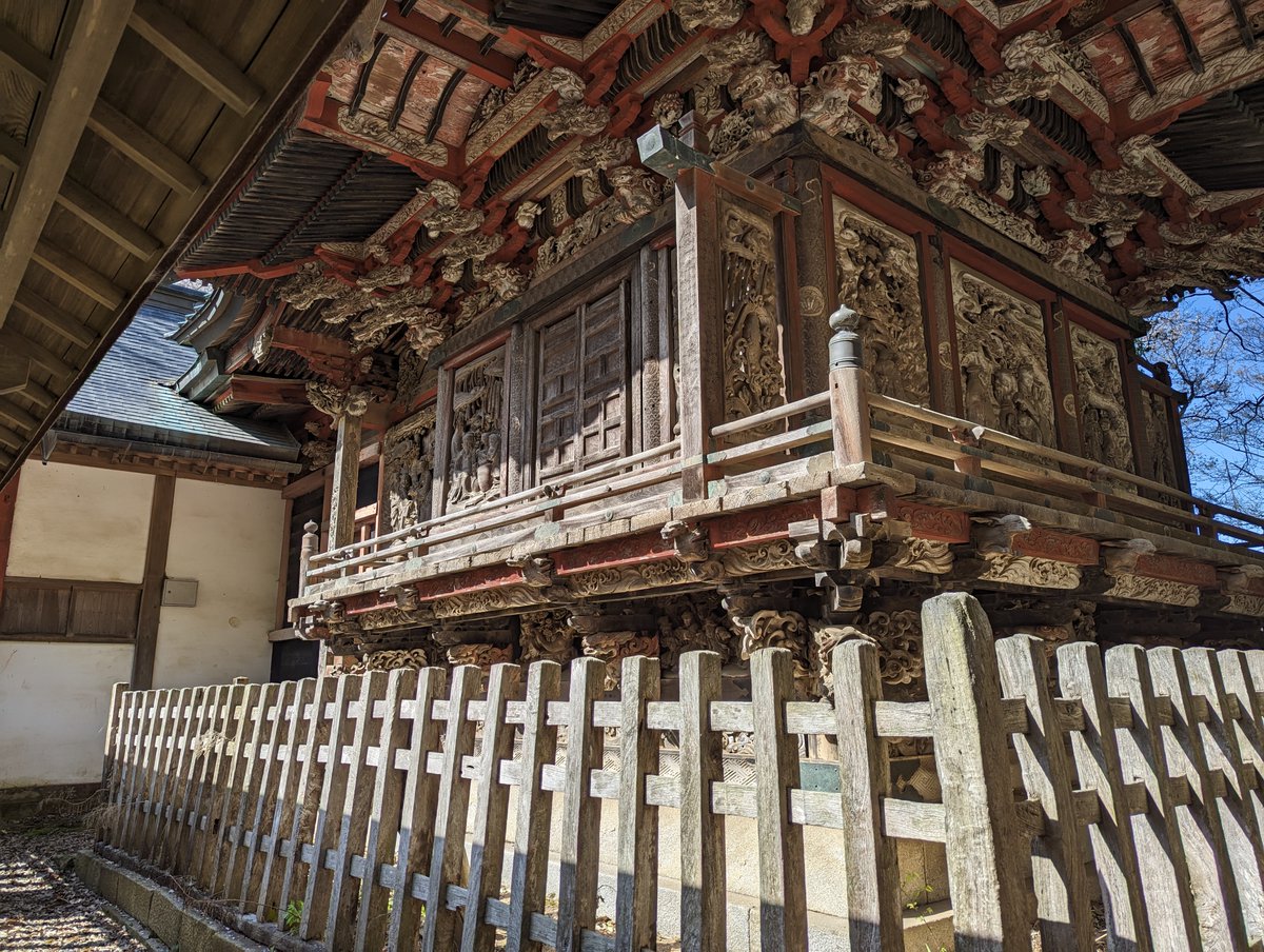ShunaSora's tweet photo. 1・2枚目）桜川市の八柱神社 
3・4枚目）栃木市の稲荷神社 
彫刻師はどちらも磯辺儀兵衛隆顕
なので、実質的に稲荷神社も文化財レベル https://t.co/uDe6R785av
