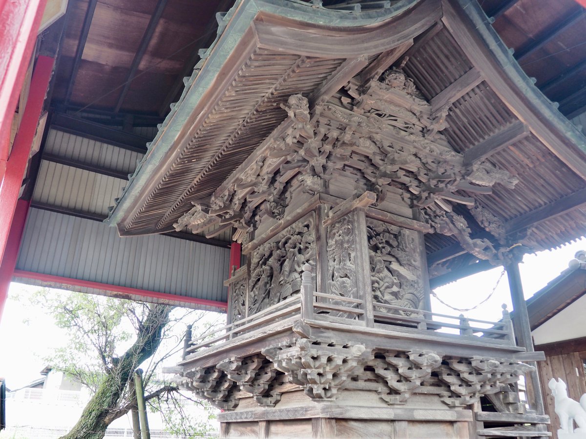 ShunaSora's tweet photo. 1・2枚目）桜川市の八柱神社 
3・4枚目）栃木市の稲荷神社 
彫刻師はどちらも磯辺儀兵衛隆顕
なので、実質的に稲荷神社も文化財レベル https://t.co/uDe6R785av