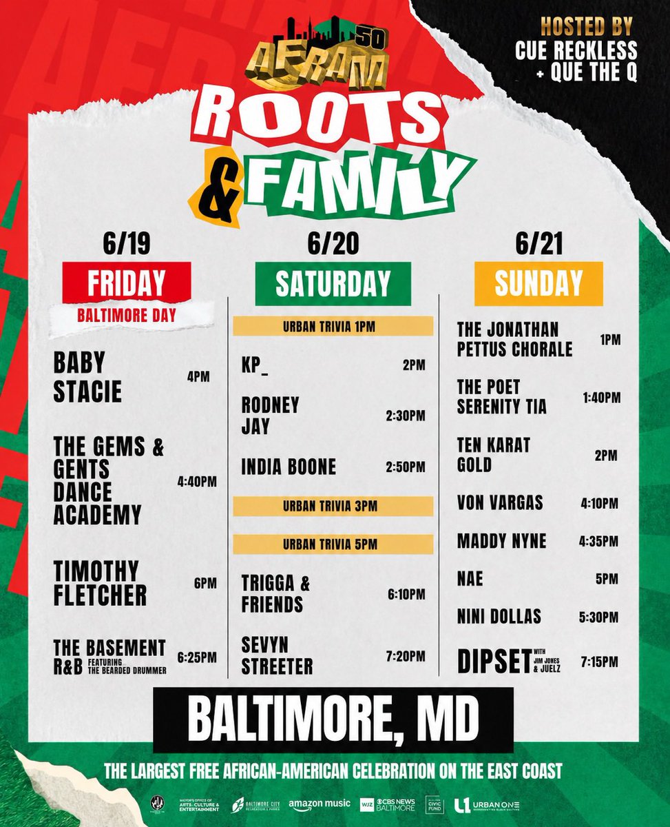 KP_Folarin's tweet photo. AFRAM wussup?! Catch me live at #AFRAM50 this Saturday 6/20 at 2PM on the Roots &amp; Family Stage. My first time performing in the city, let’s make it a moment! Pull up on me 💃🏽 https://t.co/21PVe32wwQ