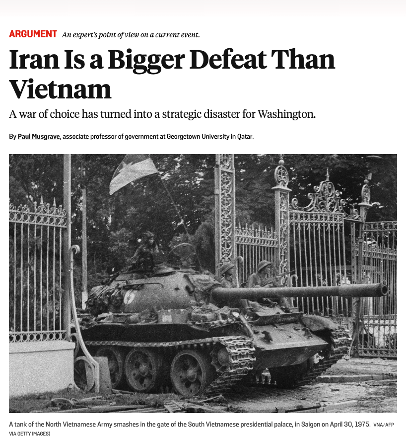 AlbertoBellotto's tweet photo. Ma quindi com'è questa intesta tra Iran e Stati Uniti. Un ottimo spunto arriva da Paul Musgrave su @ForeignPolicy. Il cuore del ragionamento di Musgrave è che il Vietnam fu una sconfitta contenibile, mentre l'Iran tocca interessi strategici permanenti degli Stati Uniti.
📌 Ecco 5 punti attorno a cui ruota il ragionamento