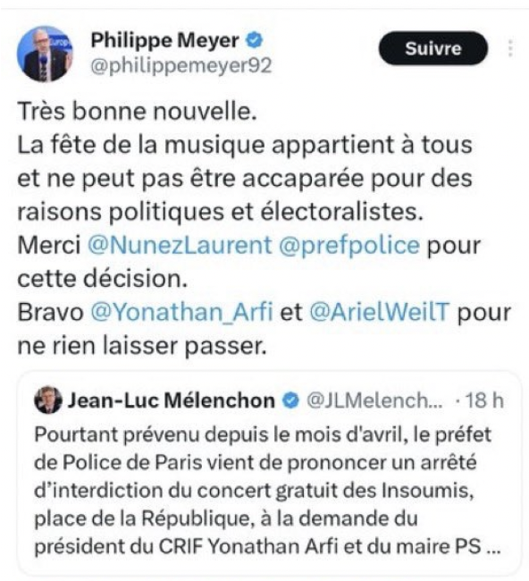 mbompard's tweet photo. @Yonathan_Arfi Votre vice-président vous a félicité "de ne rien laisser passer". Est-il lui aussi victime de la machine à fantasmes antisémites ?

Assumez votre démarche d'opposition politique plutôt que de diffamer ceux qui la dénoncent https://t.co/I6zLR820dP