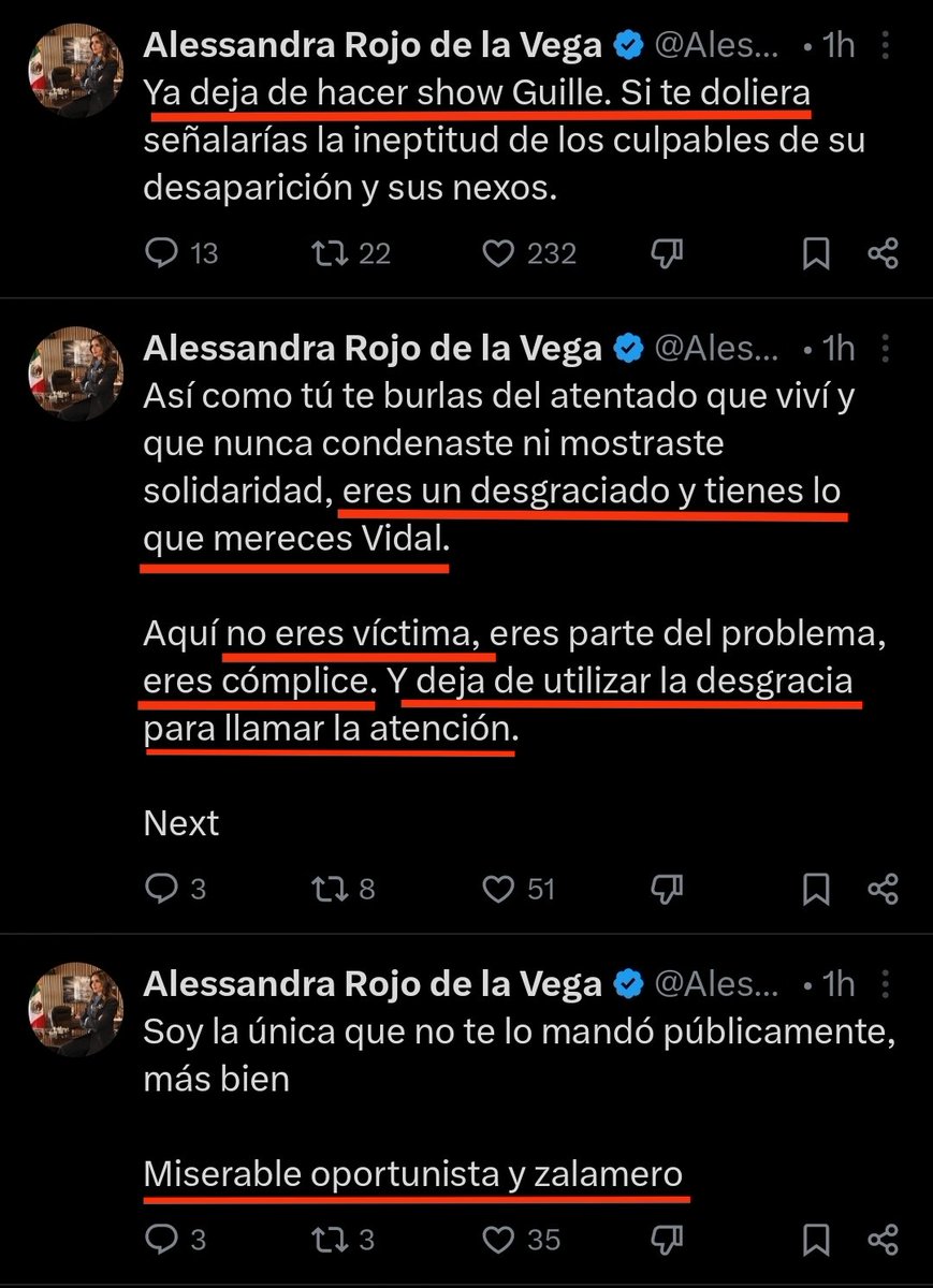 eltemagv's tweet photo. @AlessandraRdlv Deja de hacerte la víctima.

Tú me has dicho cosas infinitamente peores por el asesinato de mi hermano.

Eres una señora violenta, ignorante, vulgar. #AlcaldesaDePocaMonta https://t.co/JlqXW5NKJu