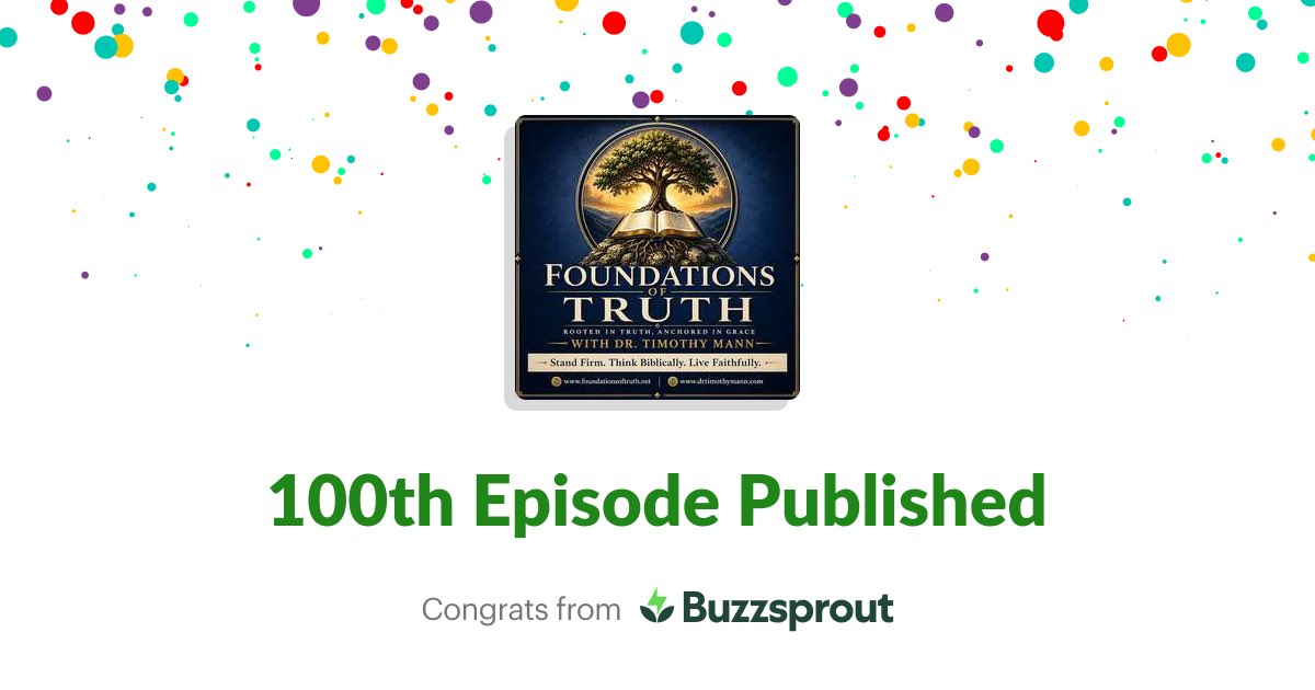 MannDRTL's tweet photo. Exciting day for Foundations of Truth! We’re grateful to God for his blessing and for those of listened and helped us hit 6000 downloads.

@buzzsprout @oneplacecom 

You can follow here: https://t.co/nDLbNvnB0o

Or on OnePlace here: 

https://t.co/RTmtaofjeo https://t.co/gcvb3wN36b