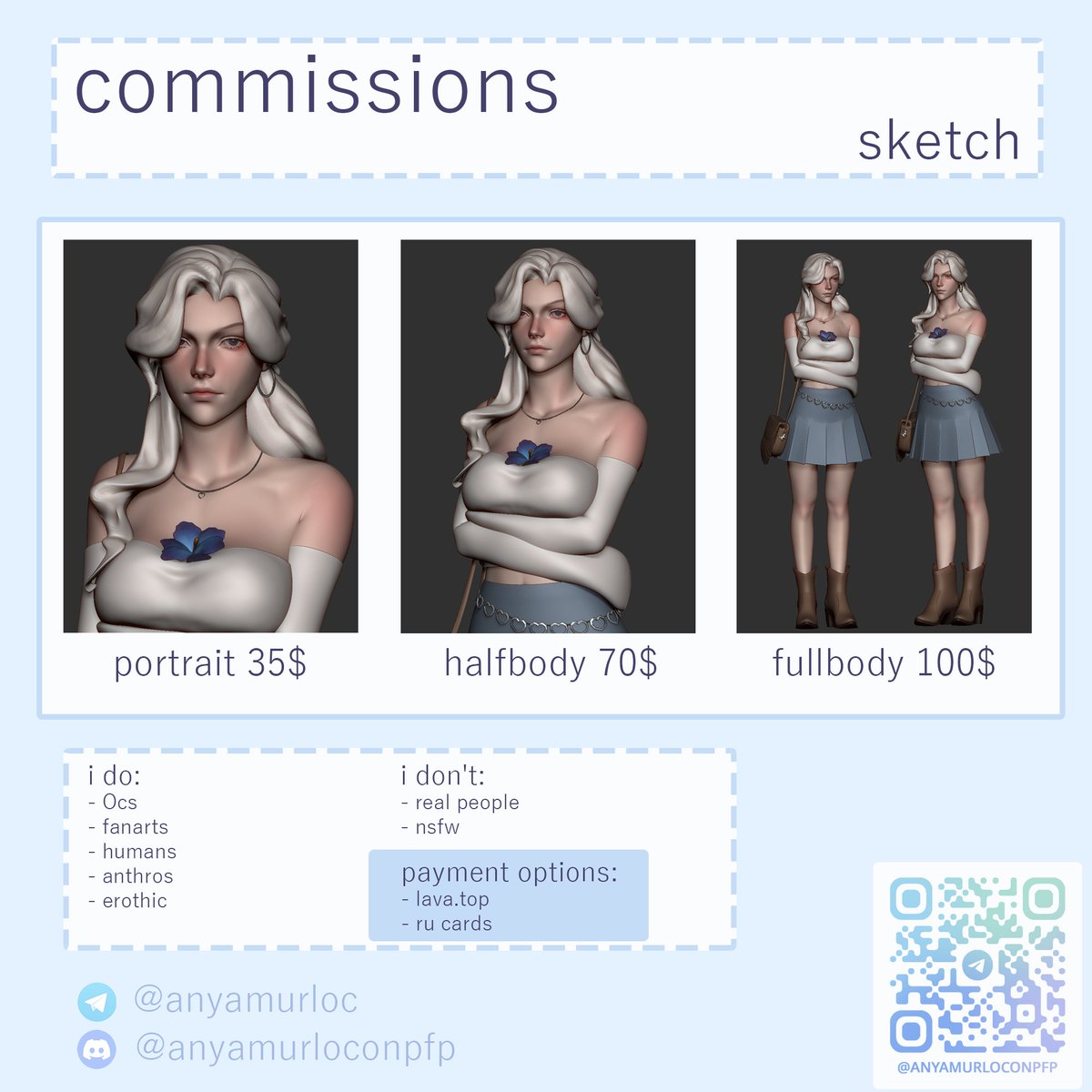 AnyaMurloc's tweet photo. 🌸 3D COMMISSIONS open🌸
hi!! you can find more information about commissions and my portfolio here: https://t.co/lD87rH9zwK  
dm me to place an order (discord anyamurloconpfp) https://t.co/PTNPQsZTub