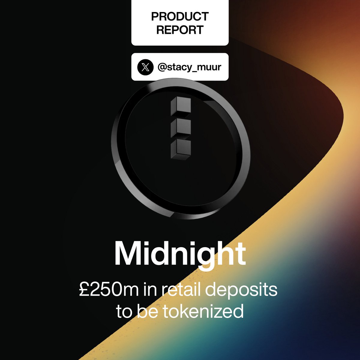 stacy_muur's tweet photo. Monument Bank recently announced plans to tokenize £250m in retail deposits on Midnight.

@MidnightNtwrk's mainnet has been live since March 2026, and a major regulated bank has already committed to migrating customer savings to it.

This may be bigger for privacy adoption than you think ↓

1️⃣ The privacy problem

Privacy in crypto has existed for years, but it was always built around total anonymity.

That's fine for some use cases, but it's not what institutions need.

What they need is selective privacy.

A bank needs to keep customer transactions private from the public, but it also has to show regulators a clean audit trail.

A business needs to protect commercial data but still prove compliance when required.

Most privacy chains leave compliance to individual apps. That makes institutional adoption harder.

2️⃣ The selective privacy model

@MidnightNtwrk is approaching this differently.

Instead of hiding everything by default, Midnight lets you choose what stays private and what can be disclosed, all at the contract level.

The token-resource model is built around that same separation:

→ $NIGHT is public by design, so your holdings are visible and verifiable
→ Holding $NIGHT generates DUST, a private resource that pays for transaction execution without exposing activity

Compliance and privacy aren't competing. They're baked in together.

3️⃣ The institutional signal

Monument, a major UK-regulated bank, just committed £250m of customer deposits to Midnight.

These aren't institutional pilots or closed tests. These are retail customer savings, fully backed and covered by the same deposit protections as any other UK bank account.

Monument isn't a small player either. They have around $9.5B in deposits, with more than 100,000 customers.

For me, it's a clear signal that institutions need the selective privacy model.

4️⃣ The retail side

The institutional side is only half of the story.

Midnight's bigger bet is that privacy should be invisible. Users shouldn't have to think about keys, wallets, or what's exposed onchain. They should be able to tap, authenticate, and have their sensitive data protected automatically.

That's a long way from where crypto sits today, as wallets are too complex, and transactions are usually fully transparent.

Midnight tackles all of these at the protocol level.

The same mechanism that works for regulated banks also lets everyday users prove who they are without handing over personal data or pay for something without exposing their balance.

Conclusion

I'd almost given up on the idea of regulated banks showing up on a privacy chain.

I guess there's a first for everything.