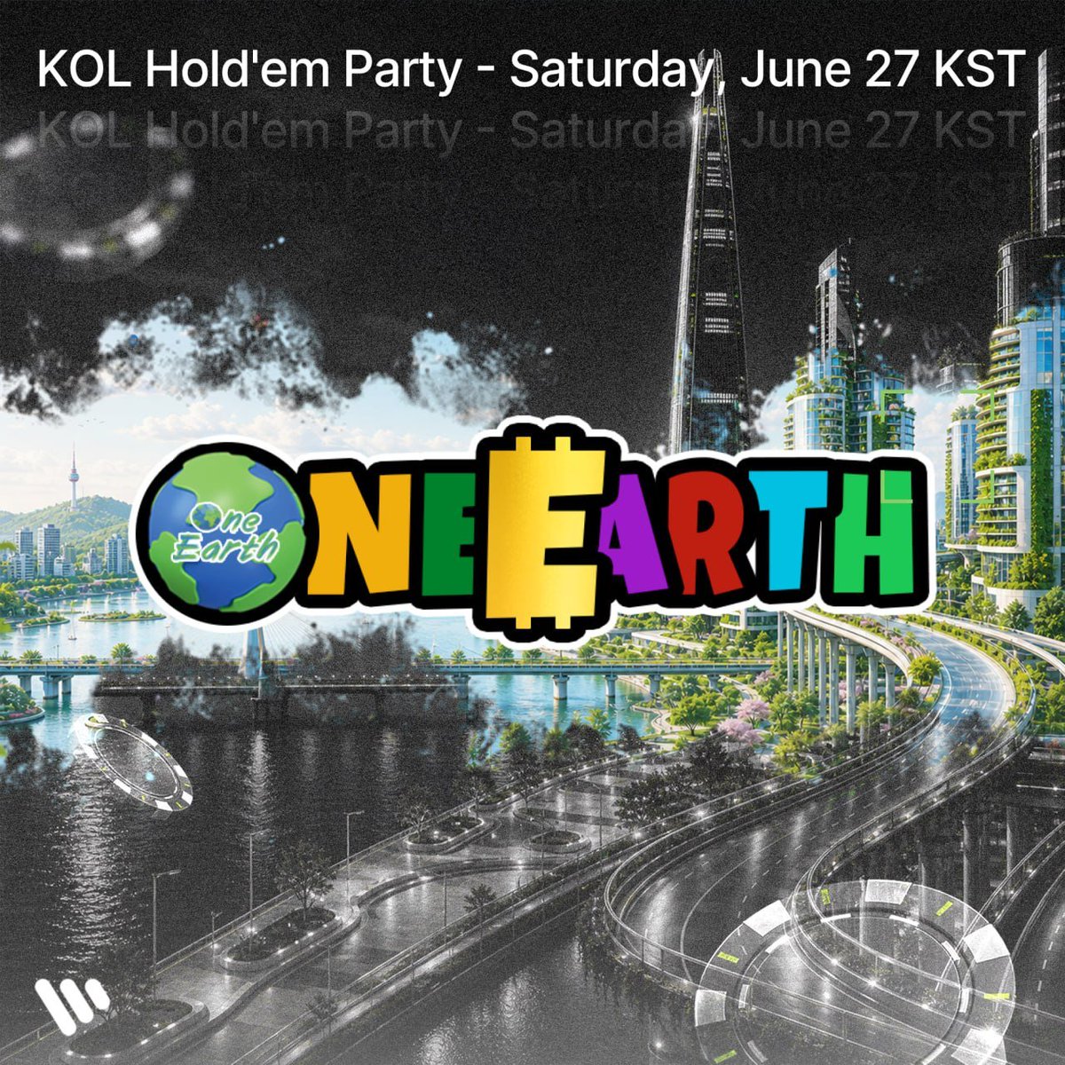 oneearthart's tweet photo. ♠️ OneEarth KOL Hold'em Party

This June 27, @OfficialWeple invites all Web3 users in Korea for a special party with OneEarth and Pudgy Penguins.

📅 Date June 27 / 17:00 - 21:30(KCT)

📍 Location
7, Wonhyo-ro SEOUL

🔥 Highlights
• Total Prize Pool: 5M KRW Hold'em match
• Perks: Epic prizes for all 
• Free food/drinks 🍕

📝 Join here:
https://t.co/MJwg7Pzcrr

See you at Weple! ♠️♣️♥️♦️