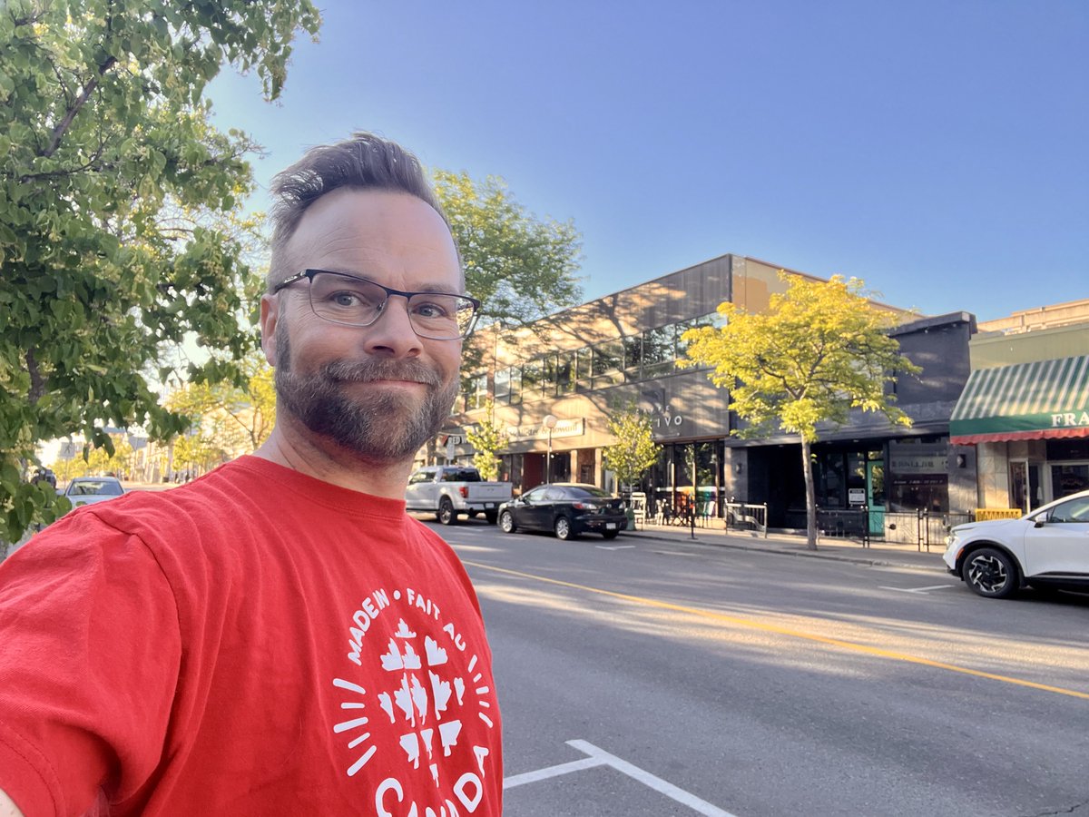 DHerbertCBC's tweet photo. Good morning from downtown #Kamloops! Mainly sunny today with a high of 29, nice conditions for the outdoor #teamCanada watch party this afternoon at Riverside. Have a good one and #goCanada https://t.co/456FH84E6z