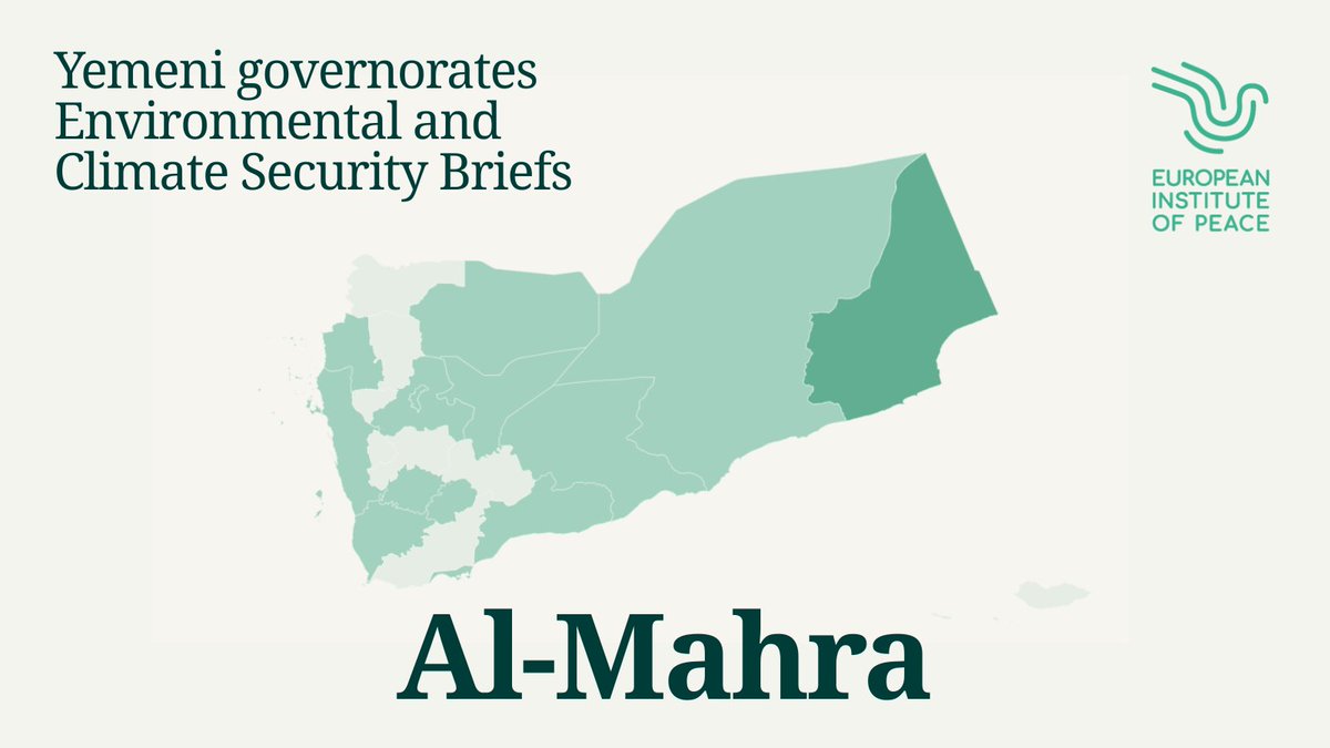 Eurpeace's tweet photo. 42% of residents in Al-Mahra governorate in Yemen perceive conflicts in relation to the environment and natural resources, underscoring how environmental pressures are a visible driver of local tensions.

Read our Environmental and Climate Security Brief: https://t.co/PigZ3Ssr04 https://t.co/Mns4gofZsI