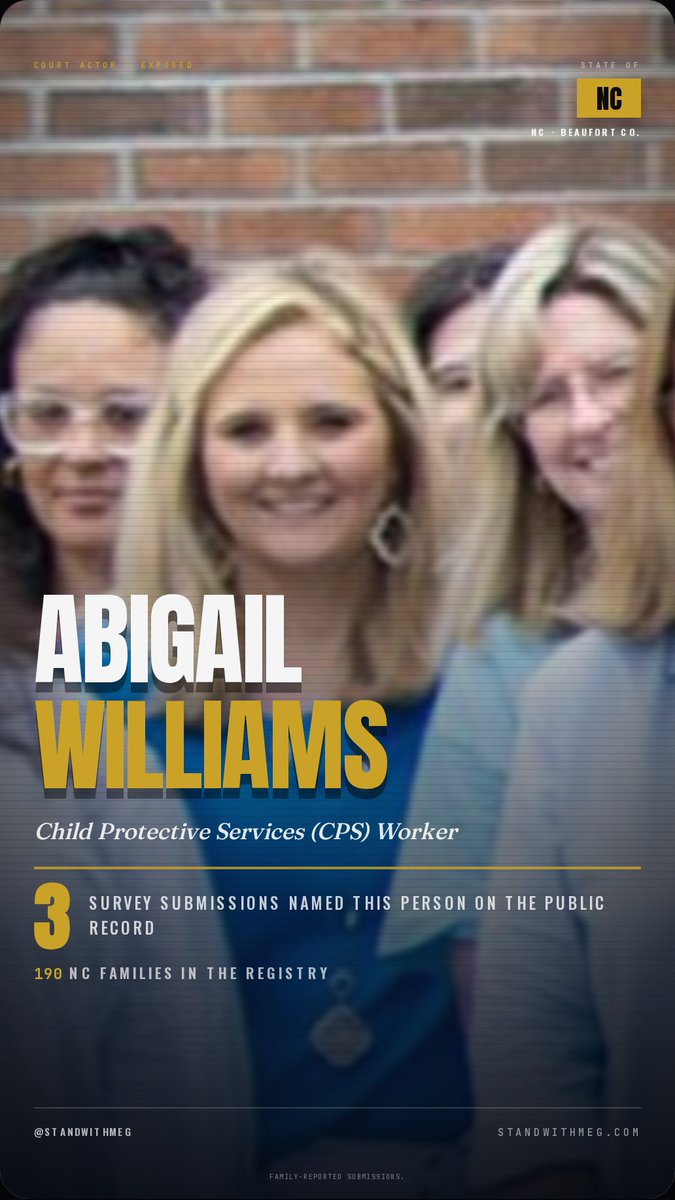 StandwithMeg's tweet photo. β οΈ π¨ CPS Abigail Williams β Beaufort County, North Carolina β named by 3 families on the public record. Add your story β https://t.co/ZObhPlsgeX FAMILY-REPORTED SUBMISSIONS. #StandWithMeg #CPSAbigailWilliams #NCFamilyCourt #BeaufortCountyNC #CPSAccountability https://t.co/zRSPKrjiMF