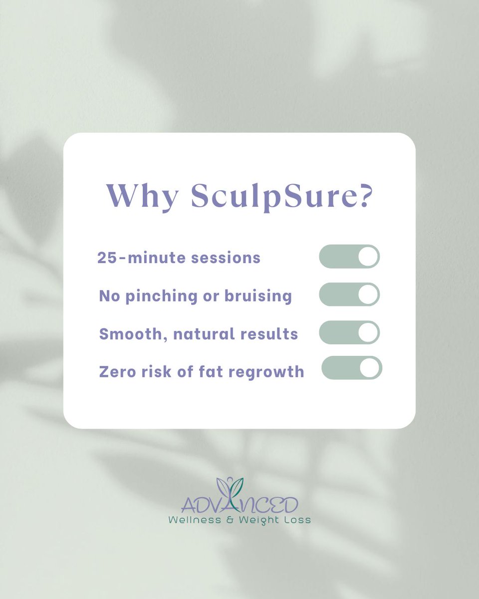 ADVWellnessTx's tweet photo. Fat-freezing is outdated. SculpSure® laser sculpting is faster (25 min), bruise-free, with smoother results and no risk of paradoxical fat growth. Schedule a free consultation at https://t.co/VbjYVz4Wsz. Corpus Christi: (361) 906-1112 | Portland: (361) 977-2033. https://t.co/g4C7XQoTGP