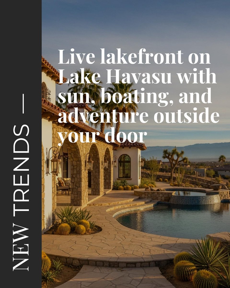 lafig's tweet photo. Waterfront living on Lake Havasu and the Colorado River attracts outdoor lovers who want sun, boating, and year-round adventure, right outside their door. 🌵🚤 Would you move for this lifestyle? https://t.co/B71vrO8ede