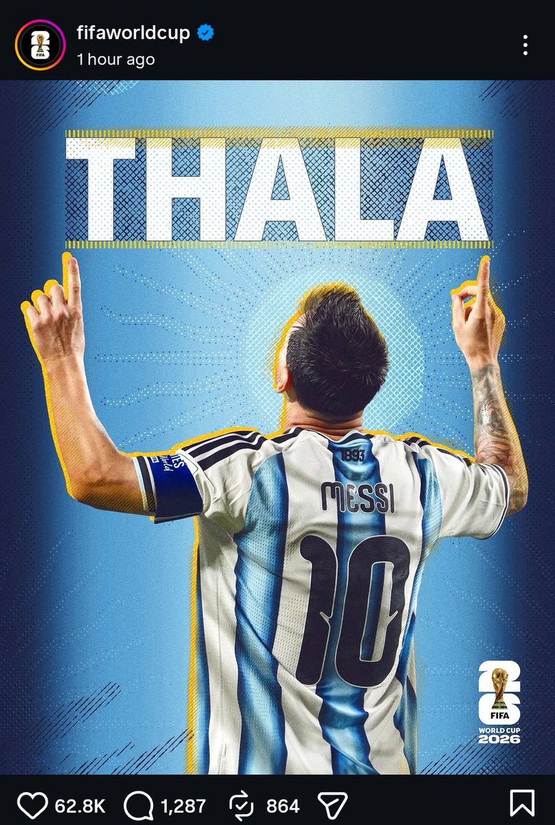 rameshind7's tweet photo. Fifa world cup offical Instgram page🥶🔥🔥🔥💥

@msdhoni SUPER STAR DAA🛐 https://t.co/0aueDDIRPj