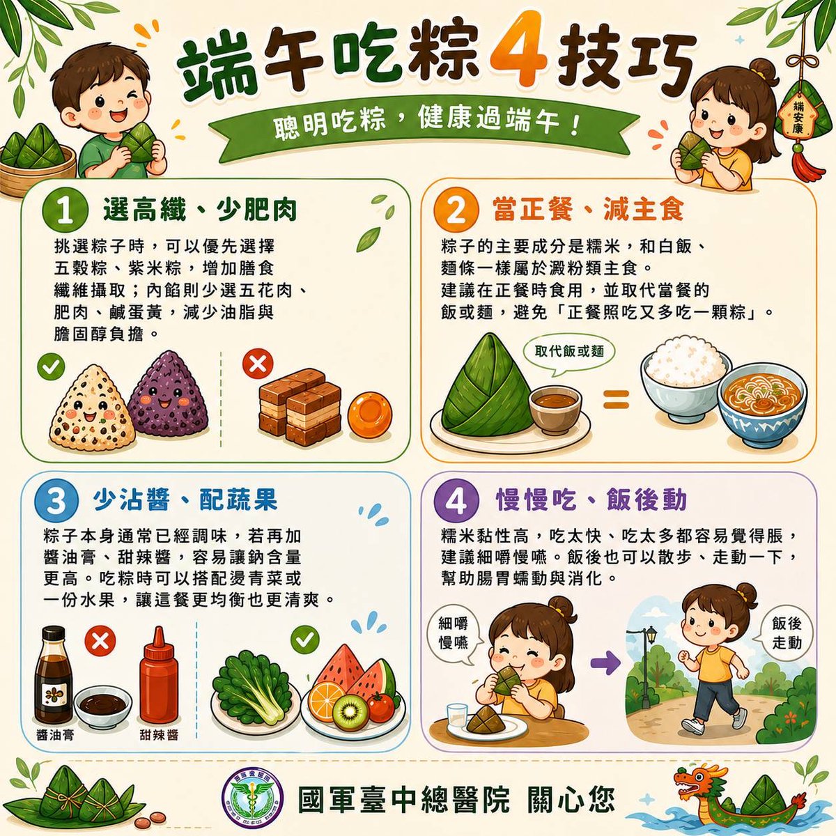 tafgh803's tweet photo. 🧐醫療新知報哩哉🧡🩷🩵
🫱端午吃粽不怕負擔🙆‍♀️粽子健康吃法一次看🥗

https://t.co/Ht6nWnM5h1

邀請大家一起至貼文處按讚(按讚)並分享貼文唷！！ https://t.co/k4YnjplRZZ
