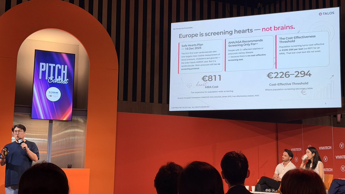 calidolda's tweet photo. most impressive startup pack at vivatech so far: the korean batch from KOSME

the TALOS founder pitching brain aneurysm screening is an actual neurosurgeon

he knows what happens when it fails https://t.co/QOaFyFk7GR