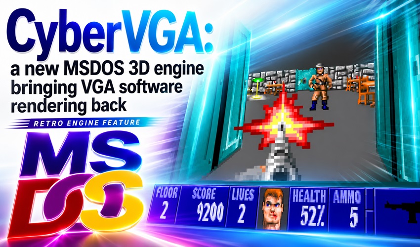 AmigamagazineGA's tweet photo. CyberVGA: a new MSDOS 3D engine bringing VGA software rendering back https://t.co/g1bfoNgcgw #CyberVGA #MSDOS #DOSGaming #RetroGaming #VGAGraphics #SoftwareRendering #3DEngine #VGA #DOSBox #80s #90s https://t.co/MmSVD4MEr6