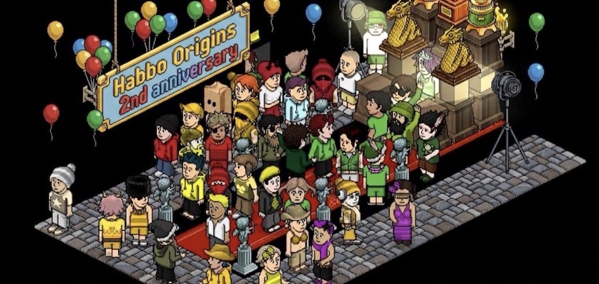DovakHabbo's tweet photo. Happy 2nd year Anniversary Habbos! 🎉❤️

#HabboHotelOrigins https://t.co/MWBJ5fT54p