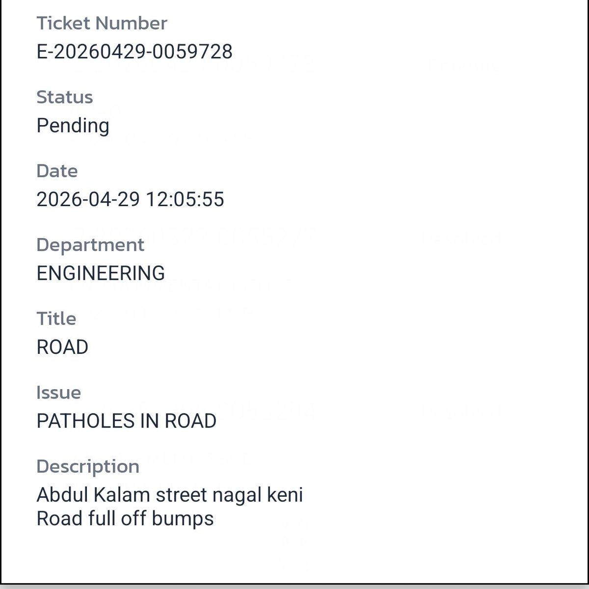 RobertBaskerr's tweet photo. Even I raise multiple complaints in Tambaram corporation app. For name sake they are having the app. They are closing the complaint even before fixing the issue. This one is pending for last 2 months.

This is how most of the complaints treated by @Tambaram_Corp 
@CMOTamilnadu https://t.co/M7dzJaRxSL