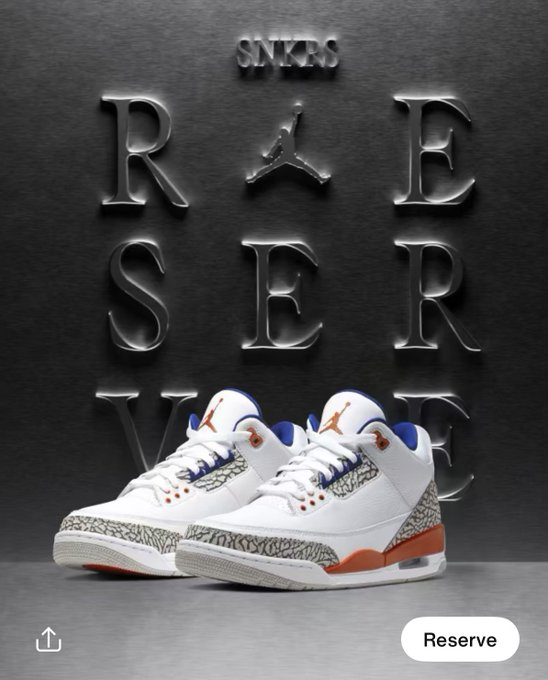 sneakerhuddle's tweet photo. Ad: Air Jordan 3 Retro "Knicks"  

https://t.co/rMhrbUkqX7

Open link in APP - Hit Download https://t.co/Ujatmit9V7